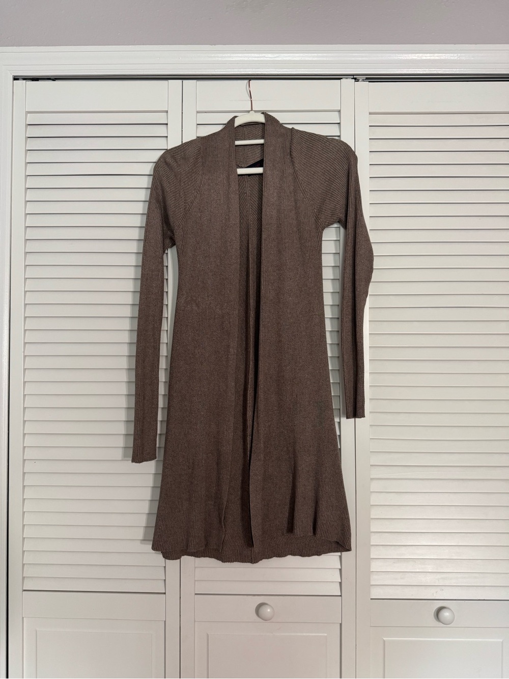 Long Sleeve Ribbed Knit Open Front Cardigan Sweater Cozy Fall Layering Sz S
